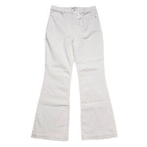 Spanx Lycra Flare Jeans 16 32x31 White Trouser High Rise Stretch Womens NWT NEW